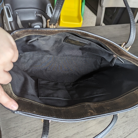 Gold, Shimmer, Coach Over The Shoulder Tote - Picture 2 of 7